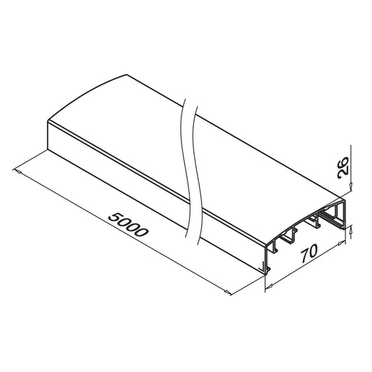 Q-railing EASY ALU Stiklo bėgis viršutinis MOD 5951 165951-050-33