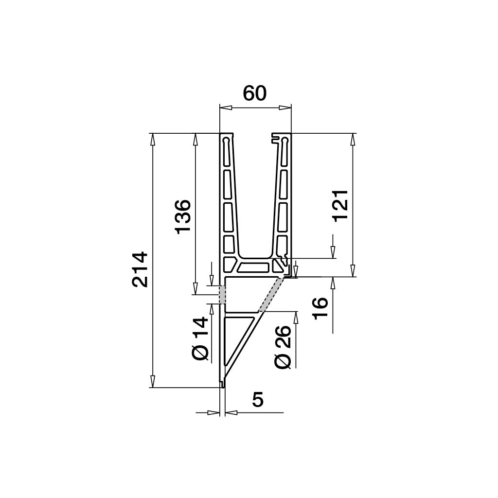 Q-railing EASY GLASS PRO Y Fascia Mount profilis MOD 8140