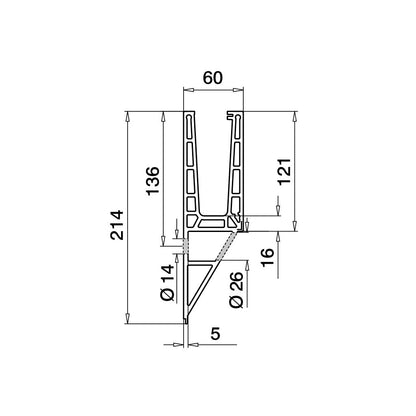 Q-railing EASY GLASS PRO Y Fascia Mount profilis MOD 8140