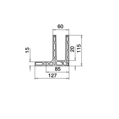 Aliuminio profilis stiklui Q-railing EASY GLASS SMART F Top mount MOD8220