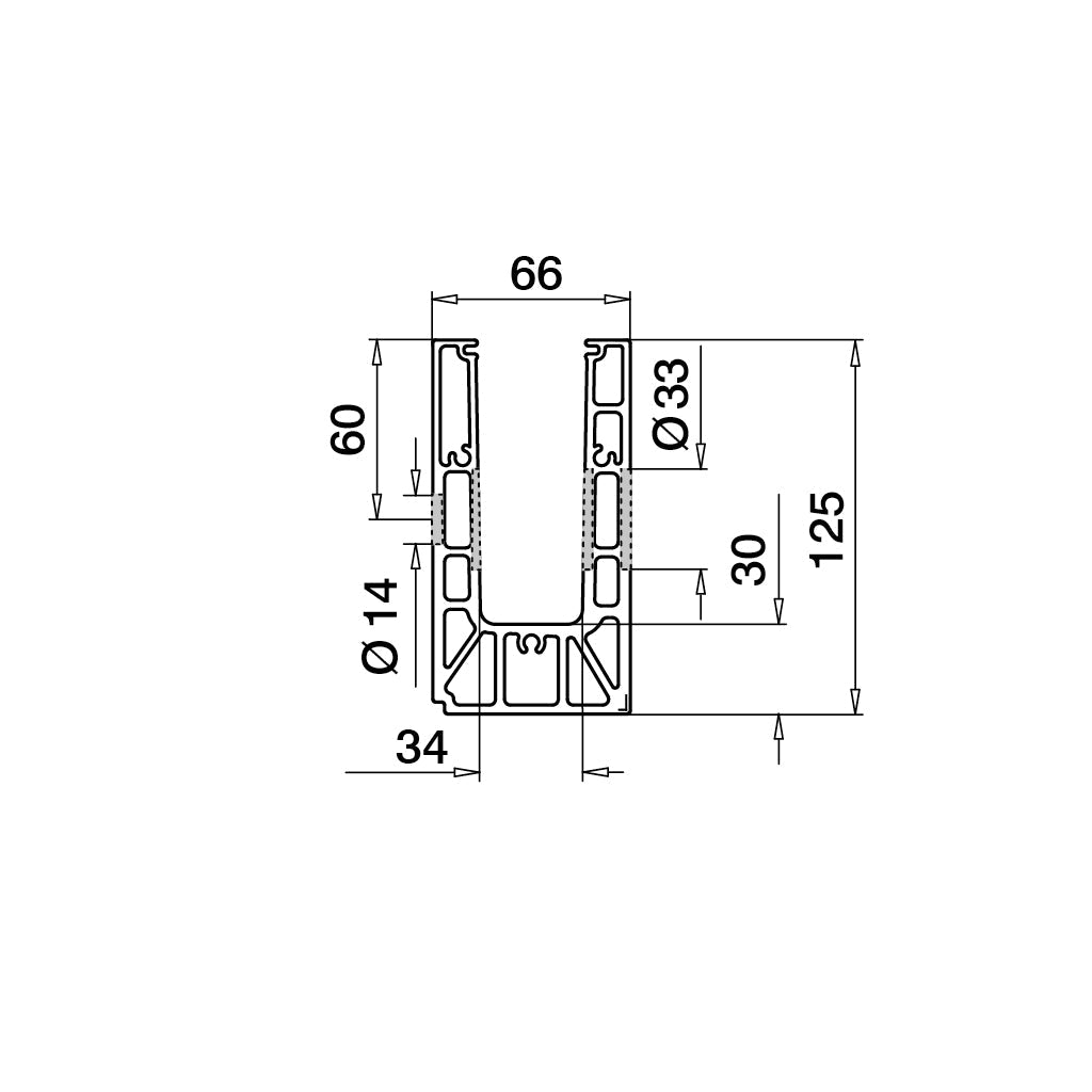 Aliuminio profilis stiklui Q-railing EASY GLASS SMART Fascia Mount MOD 8230