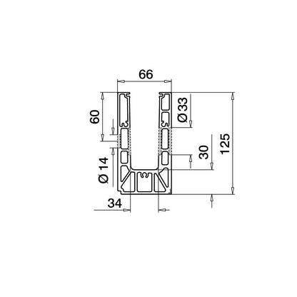 Aliuminio profilis stiklui Q-railing EASY GLASS SMART Fascia Mount MOD 8230