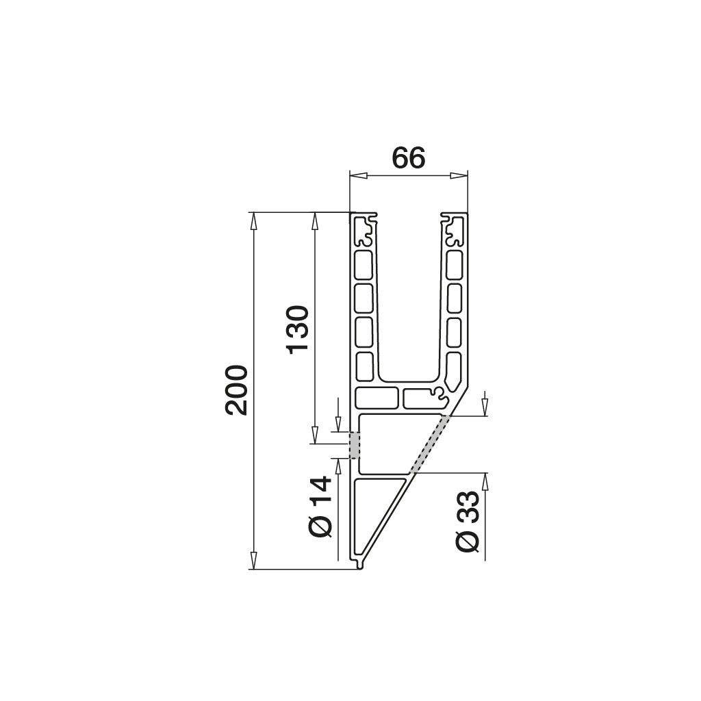 Aliuminio profilis stiklui Q-railing EASY GLASS SMART Y Fascia Mount MOD 8240