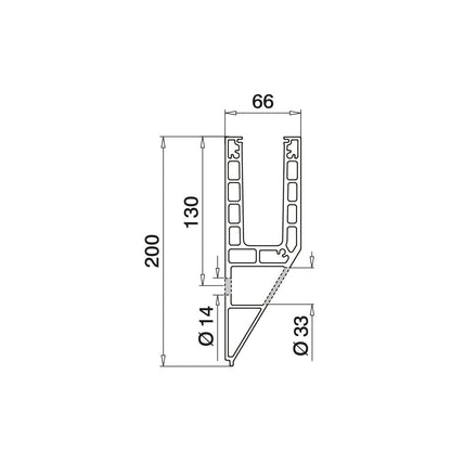 Aliuminio profilis stiklui Q-railing EASY GLASS SMART Y Fascia Mount MOD 8240