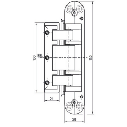 SIMONSWERK vyriai stiklo durims TECTUS TEG 310 2D 80